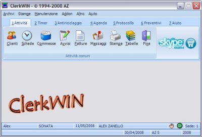 ClerkWIN - schermata principale
