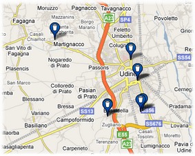 Mappa del latte a Udine